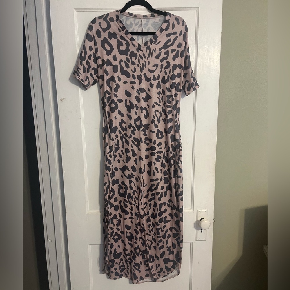 Pink Lily Animal Print Midi Dress